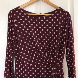 Maroon Polka Dot Loft Dress - Size Small